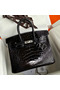 Hermes Birkin 25 Retourne Handmade Bag In Black Shiny Alligator Leather  Replica