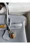 Hermes Birkin 25 Retourne Handmade Bag In Blue Glacier Clemence Leather  Replica