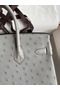 Hermes Birkin 25 Retourne Handmade Bag In Blue Glacier Ostrich Leather  Replica