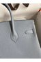 Hermes Birkin 25 Retourne Handmade Bag In Blue Lin Epsom Calfskin  Replica