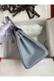 Hermes Birkin 25 Retourne Handmade Bag In Blue Lin Epsom Calfskin  Replica