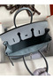 Hermes Birkin 25 Retourne Handmade Bag In Blue Lin Epsom Calfskin  Replica