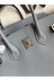 Hermes Birkin 25 Retourne Handmade Bag In Blue Lin Epsom Calfskin  Replica