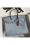 Hermes Birkin 25 Retourne Handmade Bag In Blue Lin Epsom Calfskin  Replica