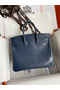 Hermes Birkin 25 Retourne Handmade Bag In Blue Saphir Lizard Leather  Replica
