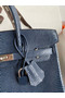 Hermes Birkin 25 Retourne Handmade Bag In Blue Saphir Lizard Leather  Replica