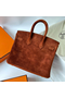Hermes Birkin 25 Retourne Handmade Bag In Brown Doblis Suede Leather  Replica