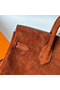 Hermes Birkin 25 Retourne Handmade Bag In Brown Doblis Suede Leather  Replica