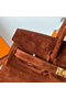 Hermes Birkin 25 Retourne Handmade Bag In Brown Doblis Suede Leather  Replica