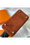 Hermes Birkin 25 Retourne Handmade Bag In Brown Doblis Suede Leather  Replica