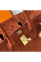 Hermes Birkin 25 Retourne Handmade Bag In Brown Doblis Suede Leather  Replica