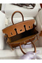 Hermes Birkin 25 Retourne Handmade Bag In Gold Barenia Calfskin  Replica