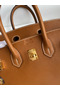 Hermes Birkin 25 Retourne Handmade Bag In Gold Barenia Calfskin  Replica