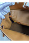 Hermes Birkin 25 Retourne Handmade Bag In Gold Barenia Calfskin  Replica