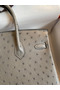 Hermes Birkin 25 Retourne Handmade Bag In Gris Tourterelle Ostrich Leather  Replica
