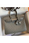 Hermes Birkin 25 Retourne Handmade Bag In Gris Tourterelle Ostrich Leather  Replica