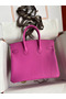Hermes Birkin 25 Retourne Handmade Bag In Magnolia Clemence Leather  Replica