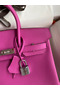 Hermes Birkin 25 Retourne Handmade Bag In Magnolia Clemence Leather  Replica