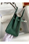 Hermes Birkin 25 Retourne Handmade Bag In Malachite Lizard Leather  Replica