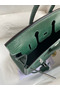 Hermes Birkin 25 Retourne Handmade Bag In Malachite Lizard Leather  Replica