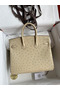Hermes Birkin 25 Retourne Handmade Bag In Parchemin Ostrich Leather  Replica