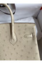 Hermes Birkin 25 Retourne Handmade Bag In Parchemin Ostrich Leather  Replica