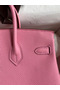 Hermes Birkin 25 Retourne Handmade Bag In Pink Clemence Leather  Replica
