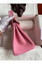 Hermes Birkin 25 Retourne Handmade Bag In Pink Clemence Leather  Replica