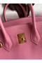 Hermes Birkin 25 Retourne Handmade Bag In Pink Clemence Leather  Replica