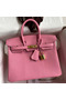 Hermes Birkin 25 Retourne Handmade Bag In Pink Clemence Leather  Replica