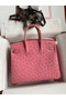 Hermes Birkin 25 Retourne Handmade Bag In Pink Ostrich Leather  Replica