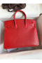 Hermes Birkin 25 Retourne Handmade Bag In Red Lizard Leather  Replica