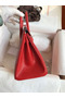 Hermes Birkin 25 Retourne Handmade Bag In Red Lizard Leather  Replica