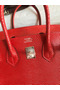 Hermes Birkin 25 Retourne Handmade Bag In Red Lizard Leather  Replica