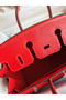 Hermes Birkin 25 Retourne Handmade Bag In Red Lizard Leather  Replica