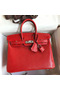 Hermes Birkin 25 Retourne Handmade Bag In Red Lizard Leather  Replica