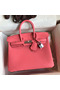 Hermes Birkin 25 Retourne Handmade Bag In Rose Lipstick Swift Calfskin  Replica