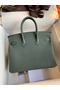 Hermes Birkin 25 Retourne Handmade Bag In Vert Amande Clemence Leather  Replica
