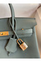 Hermes Birkin 25 Retourne Handmade Bag In Vert Amande Clemence Leather  Replica