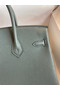 Hermes Birkin 25 Retourne Handmade Bag In Vert Amande Clemence Leather  Replica