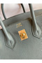 Hermes Birkin 25 Retourne Handmade Bag In Vert Amande Clemence Leather  Replica