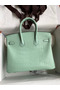 Hermes Birkin 25 Retourne Handmade Bag In Vert D'eau Matte Alligator Leather  Replica