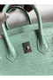 Hermes Birkin 25 Retourne Handmade Bag In Vert D'eau Matte Alligator Leather  Replica