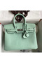 Hermes Birkin 25 Retourne Handmade Bag In Vert D'eau Matte Alligator Leather  Replica