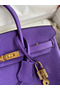 Hermes Birkin 25 Retourne Handmade Bag In Violet Clemence Leather  Replica
