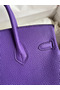 Hermes Birkin 25 Retourne Handmade Bag In Violet Clemence Leather  Replica