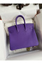 Hermes Birkin 25 Retourne Handmade Bag In Violet Clemence Leather  Replica