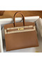 Hermes Birkin 25 Sellier Handmade Bag In Gold Epsom Calfskin  Replica
