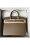 Hermes Birkin 25 Sellier Handmade Bag In Taupe Epsom Calfskin  Replica