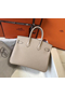 Hermes Birkin 25cm Bag In Beige Clemence Leather GHW  Replica